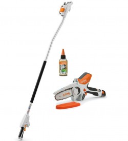 Stihl GTA 26 10.8 Volt 4 Inch Bar & Chain Garden Pruner ( Bare Tool) with 5ft Extension & Lubricating Oil Bundle